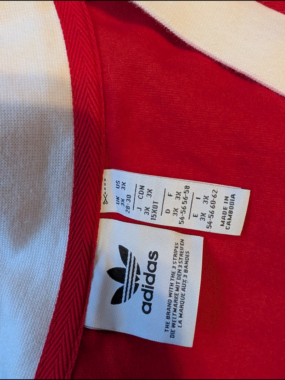 adidas Originals Red Maxi Dress with White Trim - Picture 2 of 3